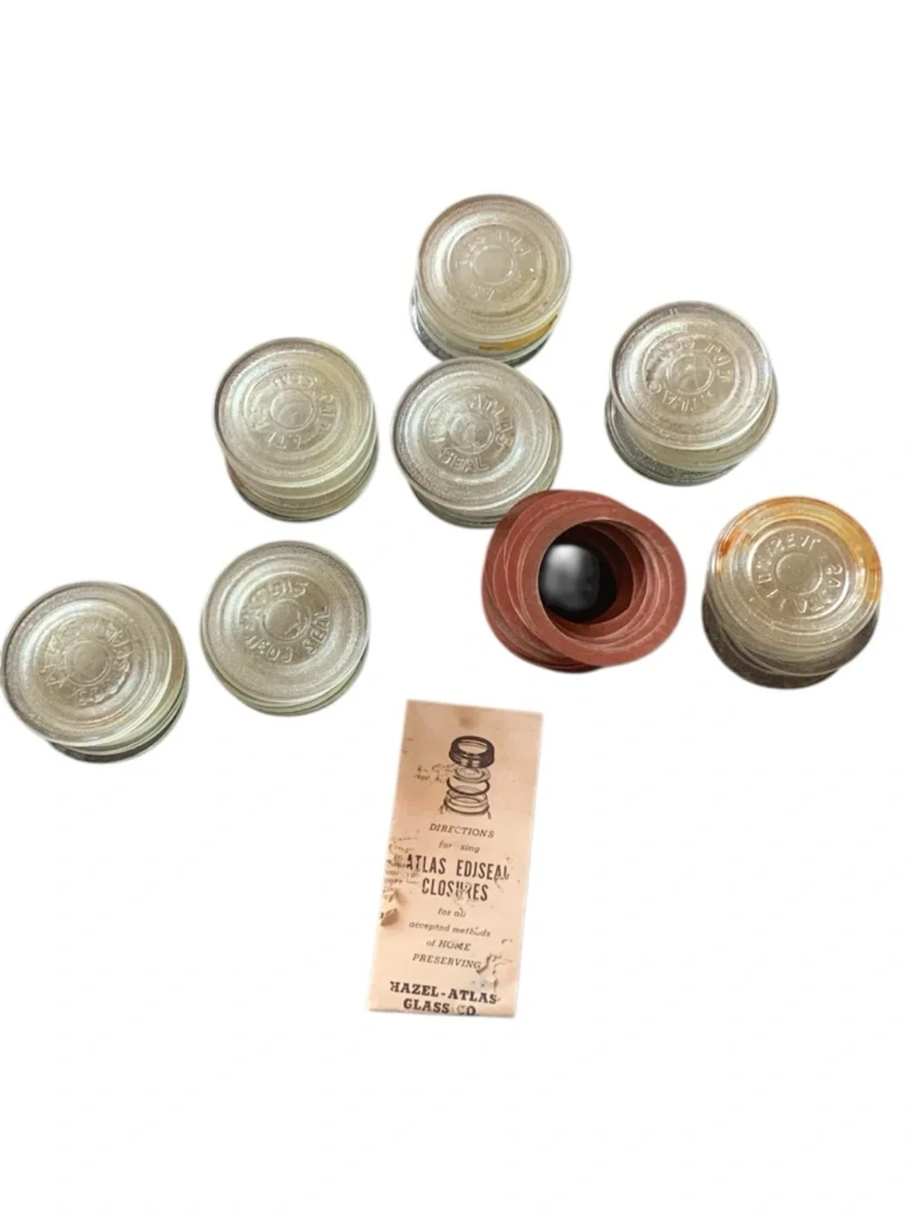 Vintage‎ ATLAS EDJ SEAL Clear Glass Canning Lids 2-1/2” Lot of 35